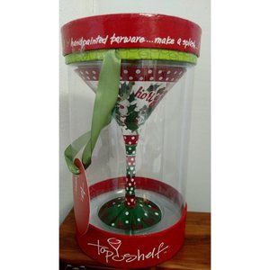 Top Shelf - "Holly Jollies" Martini Glass - NEW
